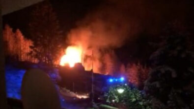 Incendio chalet Teglio Vigili del Fuoco