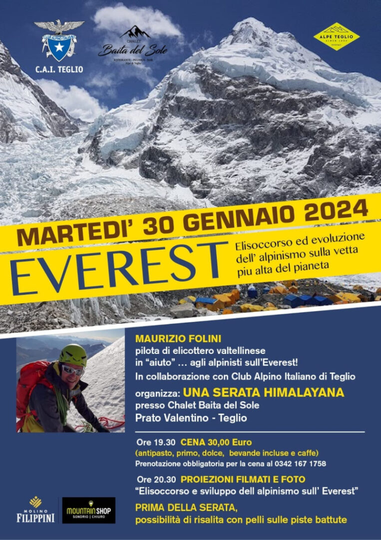 Locandina Maurizio Folini serata Everest CAI Teglio