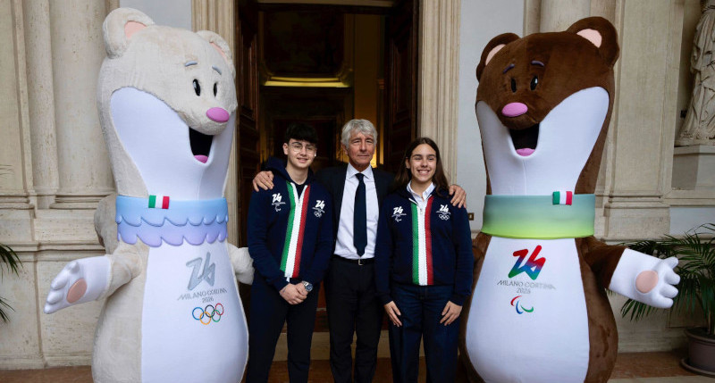 Tina Milo mascotte Olimpiadi Milano-Cortina 2026 Palazzo Chigi