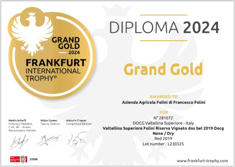 Riserva DOS BEL Azienda Agricola Folini Grand Gold
