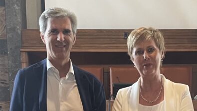 Il sindaco di Sondrio, Marco Scaramellini e il direttore generale Monica Fumagalli