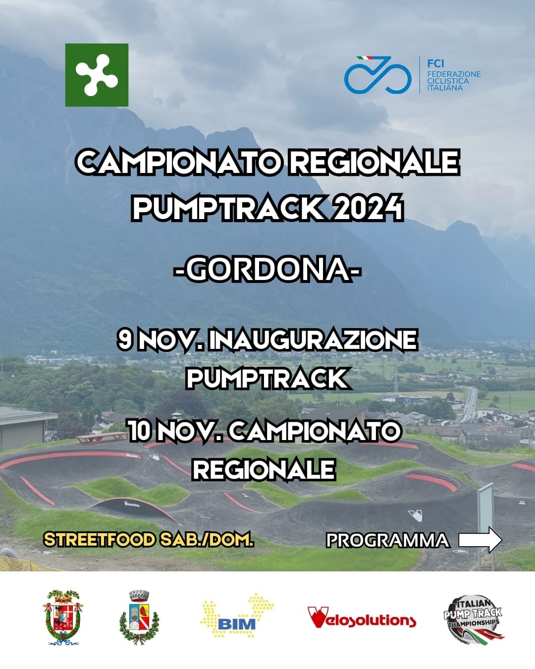 Locandina campionati regionali pump track Gordona