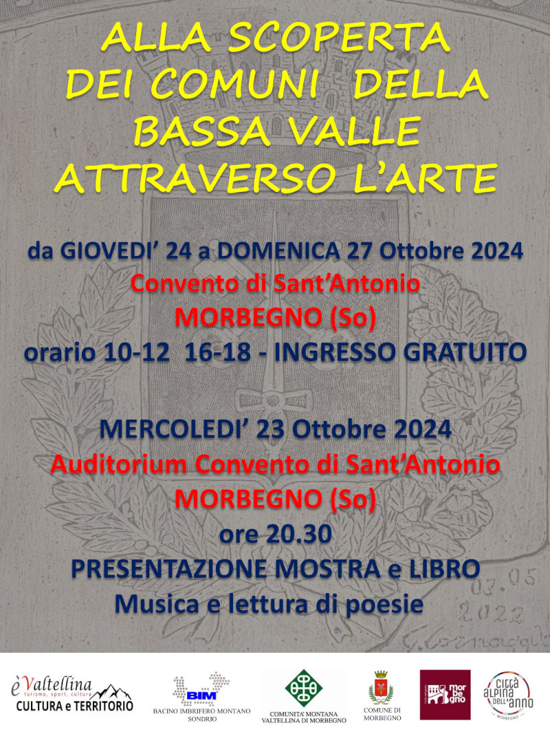 Locandina presentazione libro Comuni Bassa Valtellina Morbegno