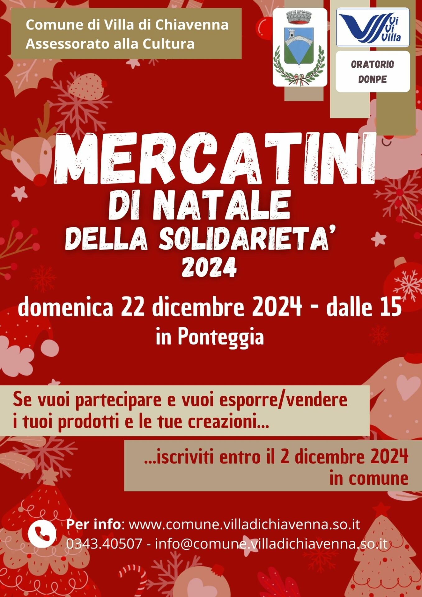 Mercatini di Natale solidali Villa di Chiavenna