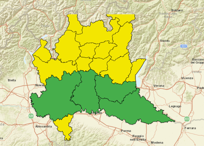 Rischio Incendi Lombardia allerta gialla